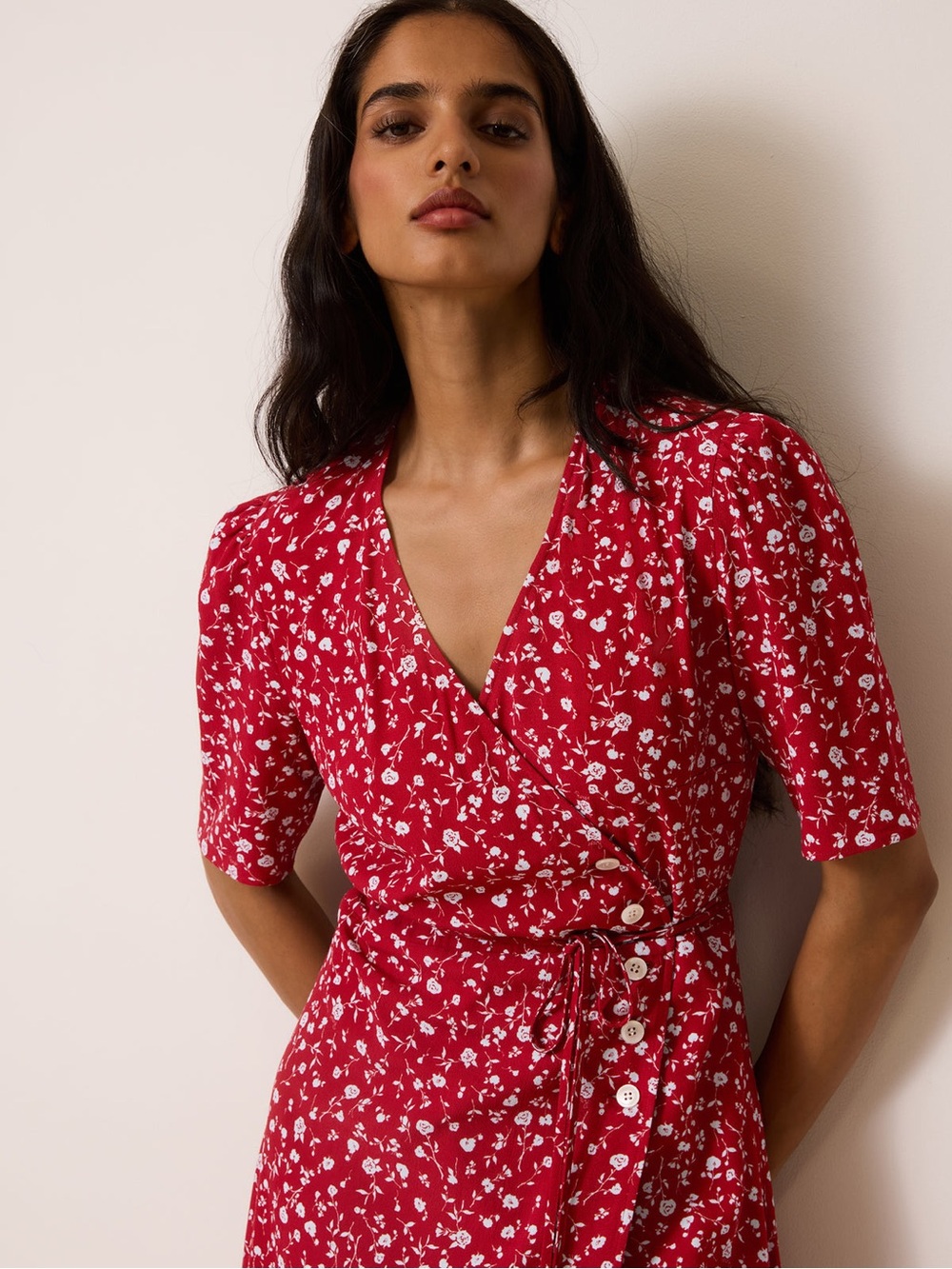 Iconic Red Floral Gabin Dress